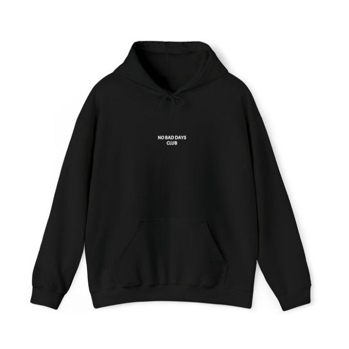 Black art gallery hoodie featuring the 'No Bad Days Club' logo