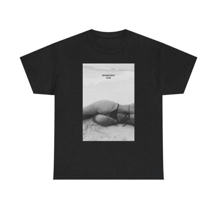 Black T-shirt with 'No Bad Days Club' logo in bold black letters centered on the chest, displayed on a plain background